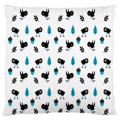 Bird Beans Leaf Black Blue Standard Flano Cushion Case (one Side) by Alisyart