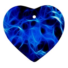 Blue Flame Light Black Ornament (heart)