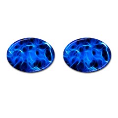 Blue Flame Light Black Cufflinks (oval) by Alisyart