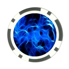 Blue Flame Light Black Poker Chip Card Guard