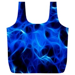 Blue Flame Light Black Full Print Recycle Bags (l) 