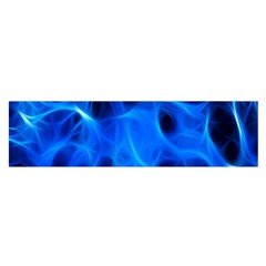 Blue Flame Light Black Satin Scarf (oblong)