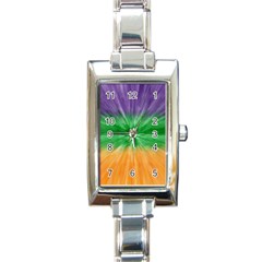 Mardi Gras Tie Die Rectangle Italian Charm Watch by PhotoNOLA