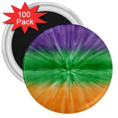 Mardi Gras Tie Die 3  Magnets (100 Pack) by PhotoNOLA