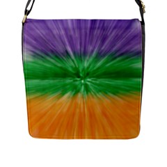 Mardi Gras Tie Die Flap Messenger Bag (l)  by PhotoNOLA