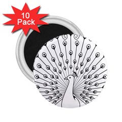 Bird Peacock Fan Animals 2 25  Magnets (10 Pack) 