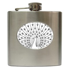 Bird Peacock Fan Animals Hip Flask (6 Oz) by Alisyart