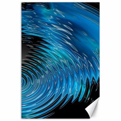 Waves Wave Water Blue Hole Black Canvas 24  X 36 