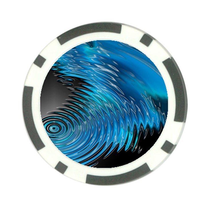 Waves Wave Water Blue Hole Black Poker Chip Card Guard (10 pack)