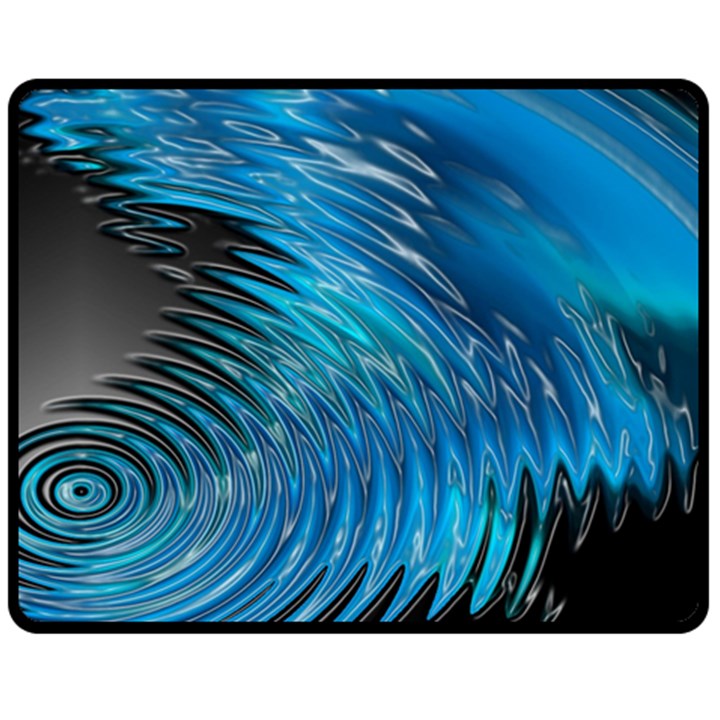 Waves Wave Water Blue Hole Black Fleece Blanket (Medium) 