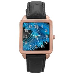 Waves Wave Water Blue Hole Black Rose Gold Leather Watch  by Alisyart