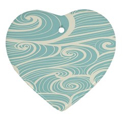 Blue Waves Ornament (Heart)