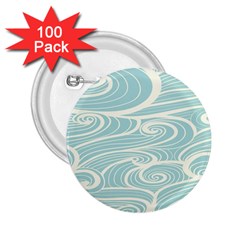 Blue Waves 2.25  Buttons (100 pack) 