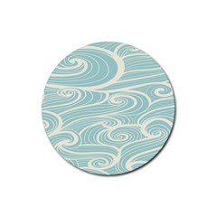 Blue Waves Rubber Coaster (Round) 