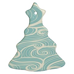 Blue Waves Christmas Tree Ornament (Two Sides)