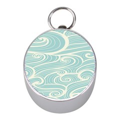 Blue Waves Mini Silver Compasses