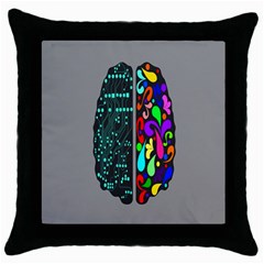 Emotional Rational Brain Throw Pillow Case (black) by Alisyart