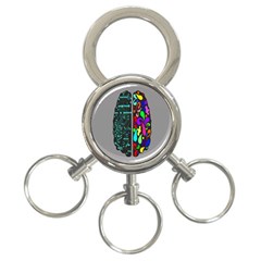 Emotional Rational Brain 3-ring Key Chains by Alisyart