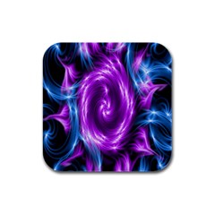 Colors Light Blue Purple Hole Space Galaxy Rubber Square Coaster (4 Pack)  by Alisyart