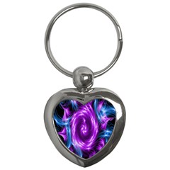 Colors Light Blue Purple Hole Space Galaxy Key Chains (heart)  by Alisyart