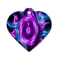 Colors Light Blue Purple Hole Space Galaxy Dog Tag Heart (two Sides)
