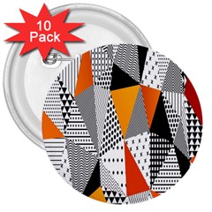 Contrast Hero Triangle Plaid Circle Wave Chevron Orange White Black Line 3  Buttons (10 Pack)  by Alisyart