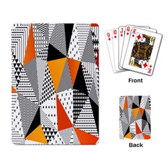 Contrast Hero Triangle Plaid Circle Wave Chevron Orange White Black Line Playing Card by Alisyart