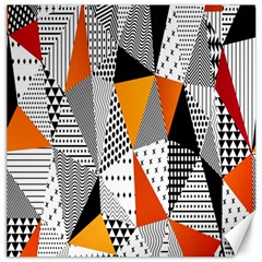 Contrast Hero Triangle Plaid Circle Wave Chevron Orange White Black Line Canvas 16  X 16   by Alisyart