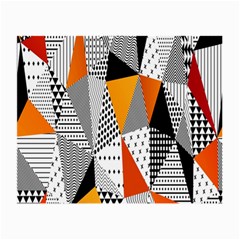 Contrast Hero Triangle Plaid Circle Wave Chevron Orange White Black Line Small Glasses Cloth (2-side) by Alisyart