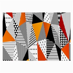 Contrast Hero Triangle Plaid Circle Wave Chevron Orange White Black Line Large Glasses Cloth (2-side) by Alisyart