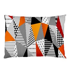 Contrast Hero Triangle Plaid Circle Wave Chevron Orange White Black Line Pillow Case