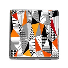 Contrast Hero Triangle Plaid Circle Wave Chevron Orange White Black Line Memory Card Reader (square)