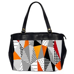 Contrast Hero Triangle Plaid Circle Wave Chevron Orange White Black Line Office Handbags (2 Sides)  by Alisyart