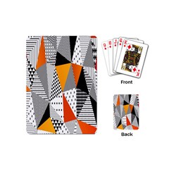 Contrast Hero Triangle Plaid Circle Wave Chevron Orange White Black Line Playing Cards (mini)  by Alisyart