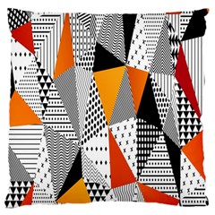 Contrast Hero Triangle Plaid Circle Wave Chevron Orange White Black Line Standard Flano Cushion Case (two Sides) by Alisyart