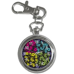 Circle Ring Color Purple Pink Yellow Blue Key Chain Watches