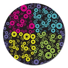 Circle Ring Color Purple Pink Yellow Blue Magnet 5  (round) by Alisyart