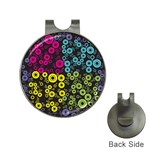 Circle Ring Color Purple Pink Yellow Blue Hat Clips with Golf Markers Front