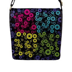 Circle Ring Color Purple Pink Yellow Blue Flap Messenger Bag (l)  by Alisyart