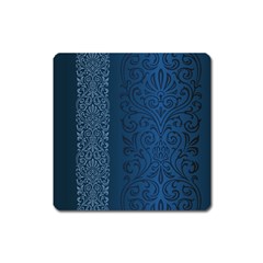 Fabric Blue Batik Square Magnet by Alisyart