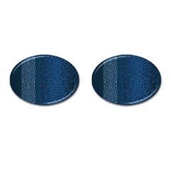Fabric Blue Batik Cufflinks (oval) by Alisyart