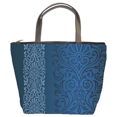 Fabric Blue Batik Bucket Bags