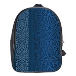 Fabric Blue Batik School Bags(Large)  Front