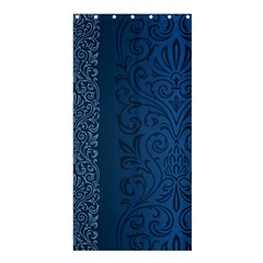 Fabric Blue Batik Shower Curtain 36  X 72  (stall) 