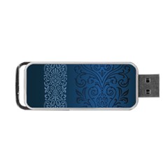 Fabric Blue Batik Portable Usb Flash (two Sides)