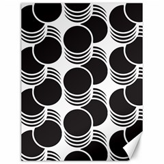 Floral Geometric Circle Black White Hole Canvas 12  X 16   by Alisyart