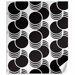 Floral Geometric Circle Black White Hole Canvas 20  X 24  