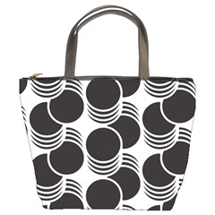 Floral Geometric Circle Black White Hole Bucket Bags