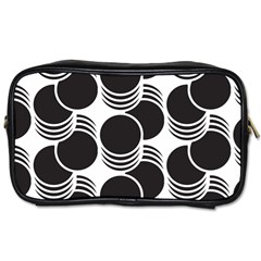 Floral Geometric Circle Black White Hole Toiletries Bags 2-side