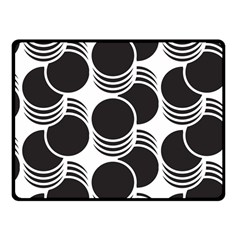 Floral Geometric Circle Black White Hole Fleece Blanket (small) by Alisyart